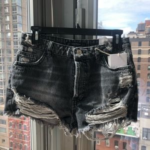 Brand new Zara black denim shorts